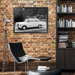 «Mercedes-Benz 200D (W110) '1961–65» в интерьере кабинета в стиле лофт с кирпичными стенами