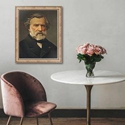 «Ambroise Thomas previously thought to be Giuseppe Verdi» в интерьере в классическом стиле над креслом