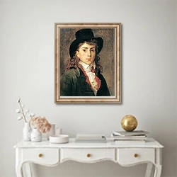 «Portrait of Baron Antoine Jean Gros Aged 20» в интерьере в классическом стиле над столом