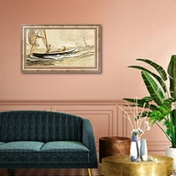 «Study of a Racing Yacht» в интерьере классической гостиной над диваном
