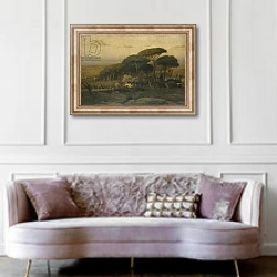 «Pine Grove of the Barberini Villa, 1876» в интерьере гостиной в классическом стиле над диваном