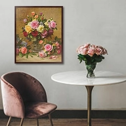«AB/294 A Cluster of Victorian Roses» в интерьере в классическом стиле над креслом