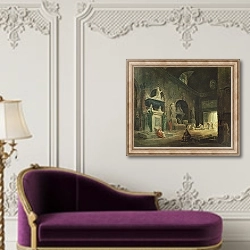 «View of a Gallery in the Musee des Monuments Francais» в интерьере в классическом стиле над банкеткой