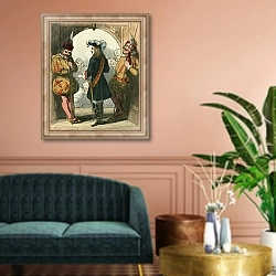 «The arrival of the king's son» в интерьере классической гостиной над диваном