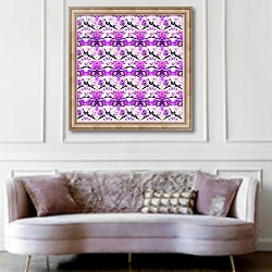 «Purple Orchid Repeat» в интерьере гостиной в классическом стиле над диваном