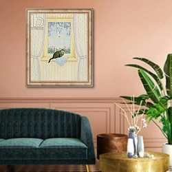 «Wisteria Cat» в интерьере классической гостиной над диваном