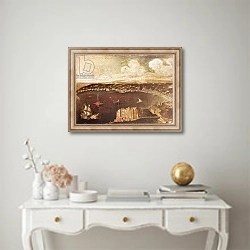 «The Port of Naples 2» в интерьере в классическом стиле над столом