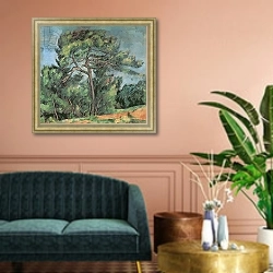 «The Large Pine, c.1889» в интерьере классической гостиной над диваном