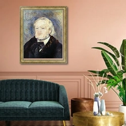 «Portrait of Richard Wagner 1882» в интерьере классической гостиной над диваном