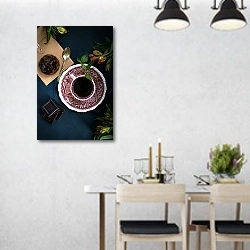 «Кофе в ажурной чашке» в интерьере современной столовой над обеденным столом