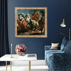 «The Triumph of Marcus Aurelius» в интерьере в классическом стиле в синих тонах