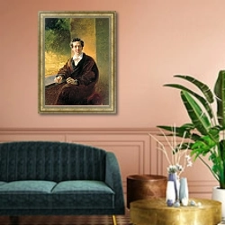 «Портрет графа Алексея Алексеевича Перовского. 1836» в интерьере классической гостиной над диваном