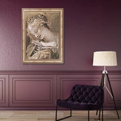 «Head of the Virgin» в интерьере в классическом стиле в фиолетовых тонах