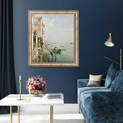 «Venice: View from the Zattere with San Giorgio Maggiore in the Distance» в интерьере в классическом стиле в синих тонах