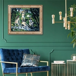 «Купальщицы (Четыре купальщицы)» в интерьере в классическом стиле с зеленой стеной