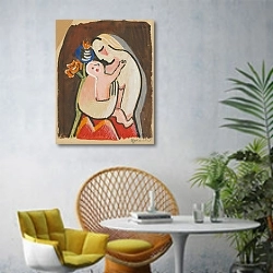 «Matka» в интерьере современной гостиной с желтым креслом