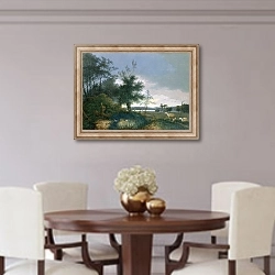 «Landscape with a fox chasing geese» в интерьере столовой в классическом стиле
