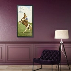 «Nova on Rearing Horse» в интерьере в классическом стиле в фиолетовых тонах