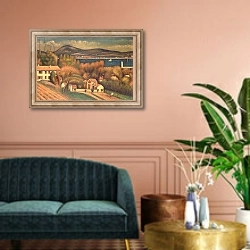 «St Tropez, 1925» в интерьере классической гостиной над диваном