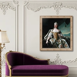 «Dauphine Marie-Josephe de Saxe 1751» в интерьере в классическом стиле над банкеткой
