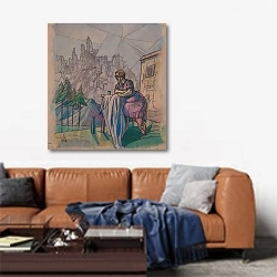 «Ohne Titel» в интерьере современной гостиной над диваном