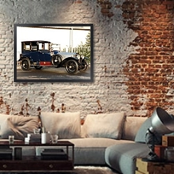«Rolls-Royce Silver Ghost 40 50 Coupe de Ville by Mulbacher '1920» в интерьере гостиной в стиле лофт с кирпичной стеной