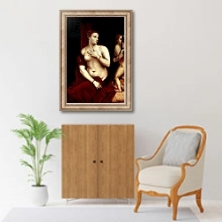 «Venus in Front of the Mirror» в интерьере в классическом стиле над комодом