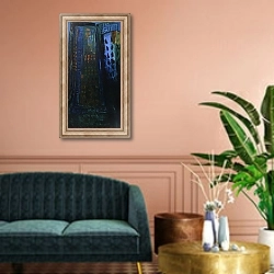 «City - Night» в интерьере классической гостиной над диваном