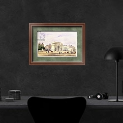 «The Marble Arch» в интерьере кабинета в черных цветах над столом