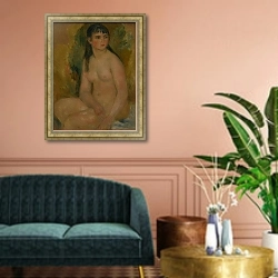 «Femme nue» в интерьере классической гостиной над диваном
