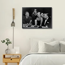 «История в черно-белых фото 836» в интерьере белой спальни в скандинавском стиле