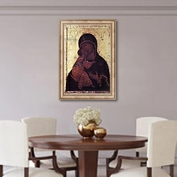 «Our Lady of Vladimir' Icon by Andrei Rublyov, 1408.» в интерьере столовой в классическом стиле