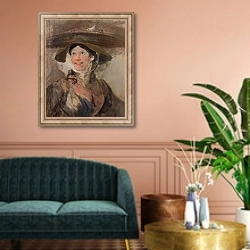 «The Shrimp Girl, c.1745» в интерьере классической гостиной над диваном