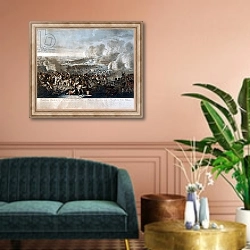 «Napoleon's flight from the Battle of Waterloo, 18th June 1815» в интерьере классической гостиной над диваном