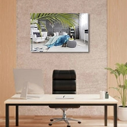 «Интерьер с пальмовым листом» в интерьере офиса начальника
