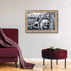 «Sir Francis Drake» в интерьере гостиной в бордовых тонах