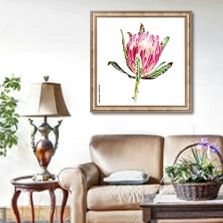 «Акварельный цветок протеи» в интерьере гостиной в стиле прованс
