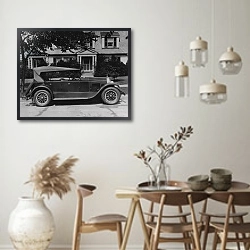 «DuPont automobile on front of house, c.1919-30» в интерьере столовой в стиле ретро