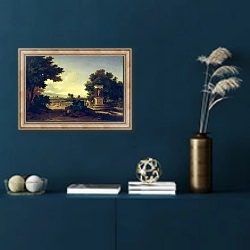 «Idyllic Landscape» в интерьере в классическом стиле в синих тонах