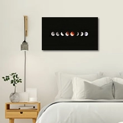 «Лунное затмение в фазах» в интерьере белой спальни в скандинавском стиле