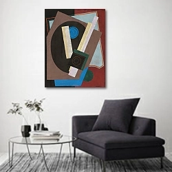 «Composition, Motif Decoratif» в интерьере в стиле минимализм над креслом