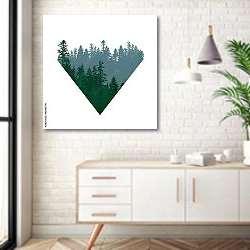 «Кусочек хвойного леса» в интерьере комнаты в скандинавском стиле над тумбой