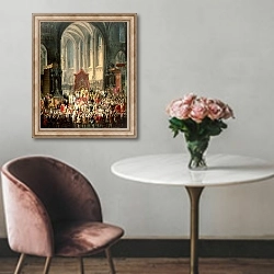 «The Coronation of Joseph II as Emperor of Germany in Frankfurt Cathedral, 1764» в интерьере в классическом стиле над креслом