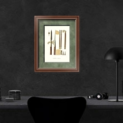 «Alebarda i topor» в интерьере кабинета в черных цветах над столом