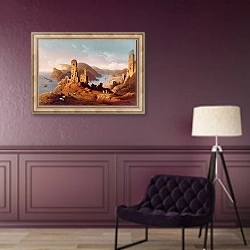 «Балаклавская крепость» в интерьере в классическом стиле в фиолетовых тонах