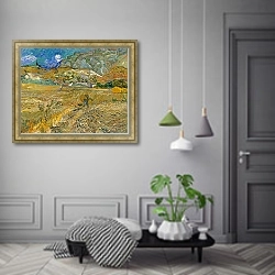 «Огороженное пшеничное поле с крестьянином» в интерьере коридора в классическом стиле