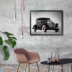 «Cadillac V8 355-B Coupe by Fisher '1932» в интерьере в стиле лофт с бетонной стеной