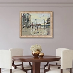 «Раннее утро на площади Сан-Марко» в интерьере столовой в классическом стиле