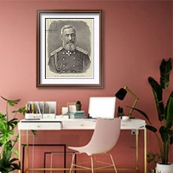 «General Vannovsky» в интерьере современного кабинета в розовых тонах