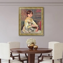 «Портрет мадемуазель Жюли Мане с кошкой» в интерьере столовой в классическом стиле